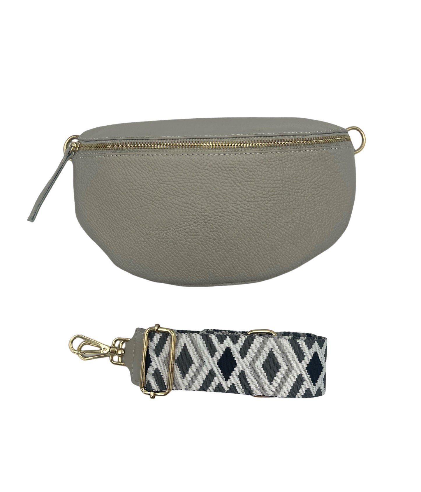 Sling Bag - gray with gray and black strap