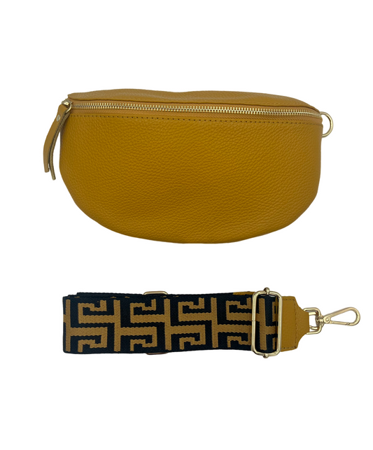 Sling Bag - mustard with mustard and black strap