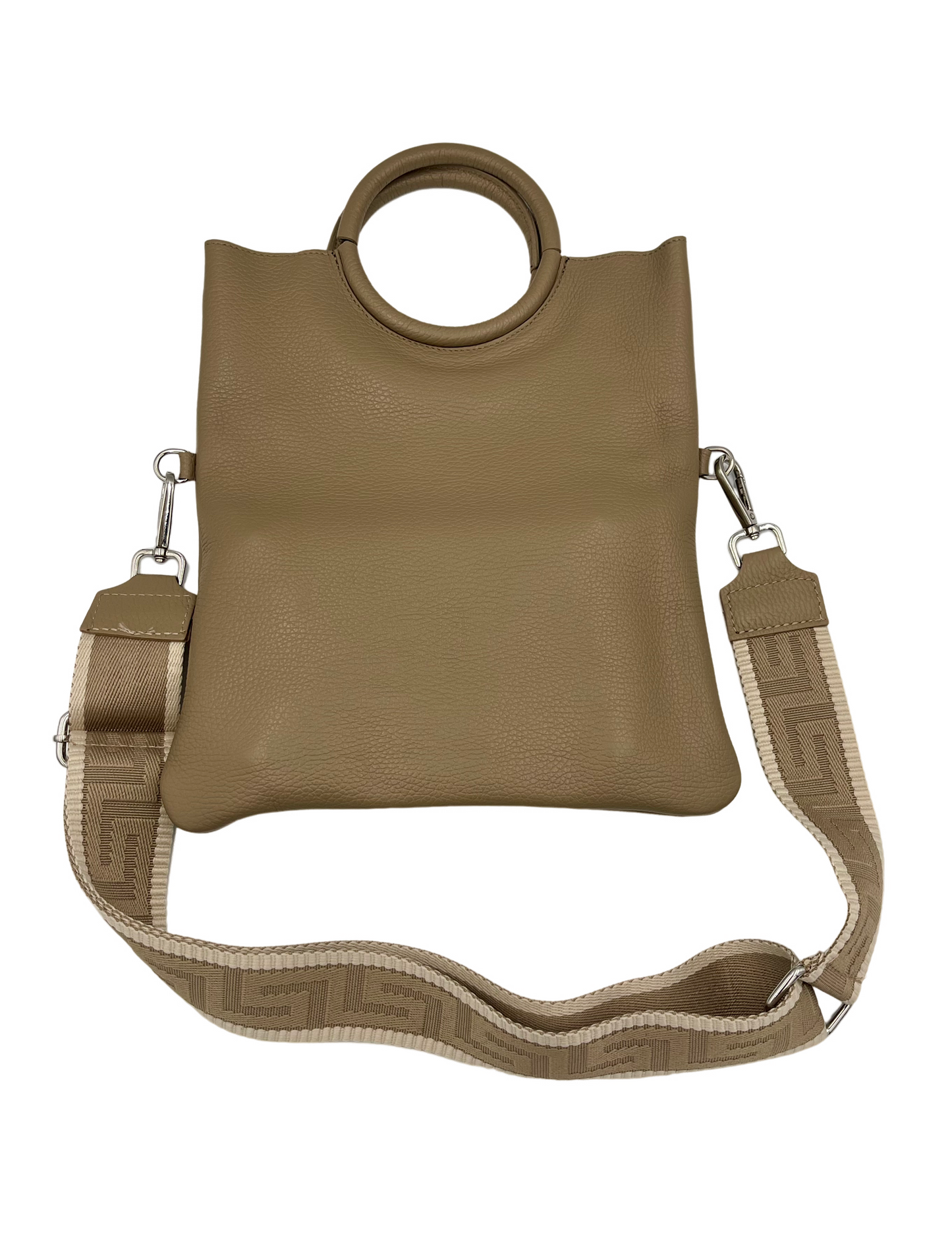 Modern Crossbody Bag - beige with beige and cream strap