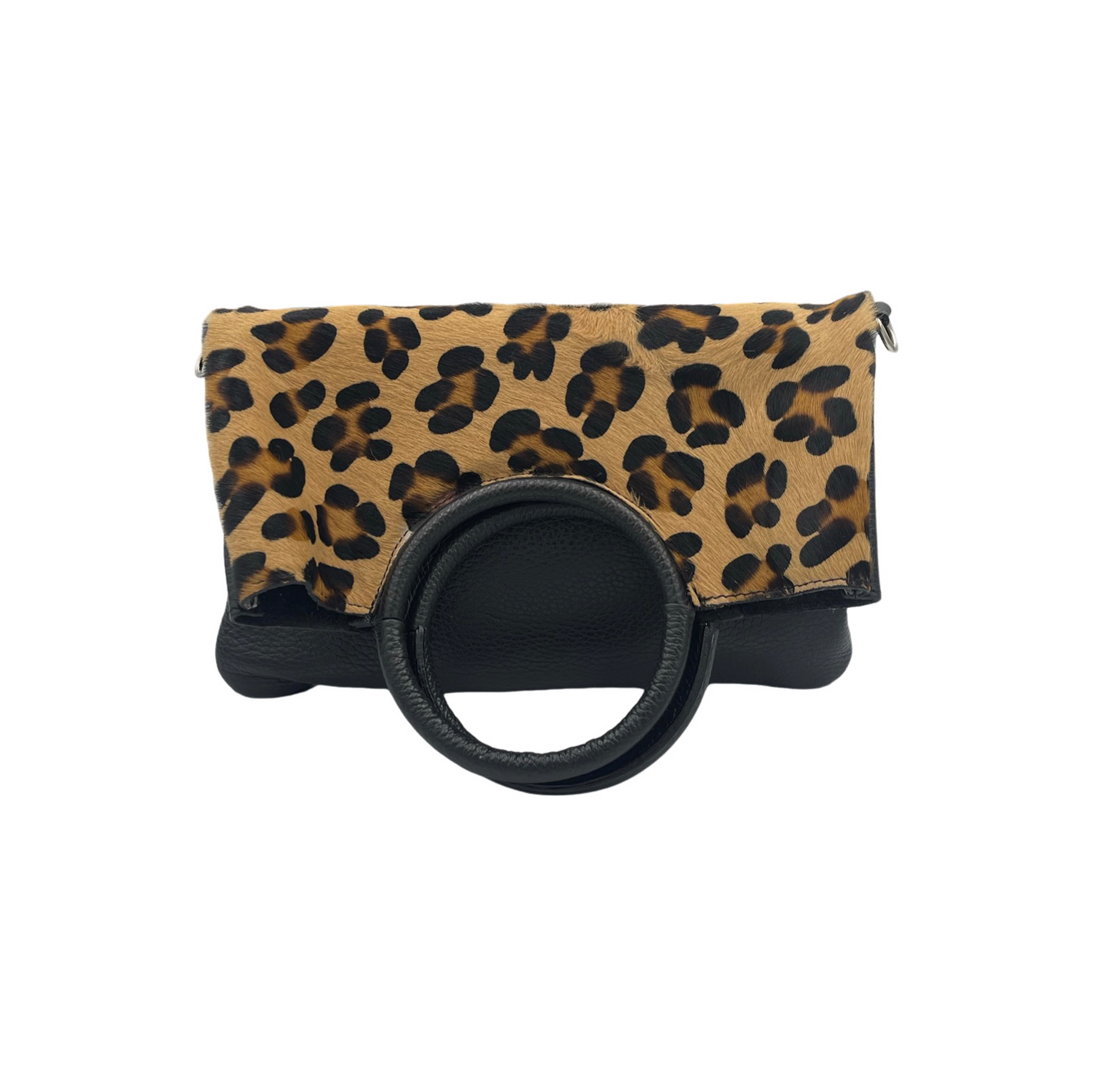 Modern Crossbody Bag - leopard with black strap