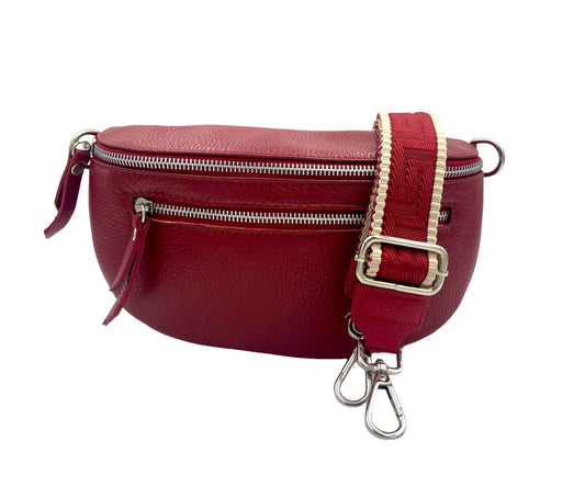 Sling Bag - red double with red and cream strap