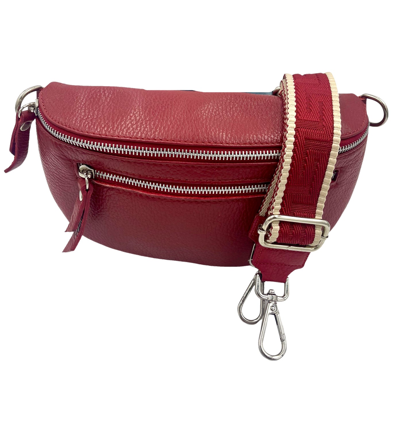 Sling Bag - red double with red and cream strap