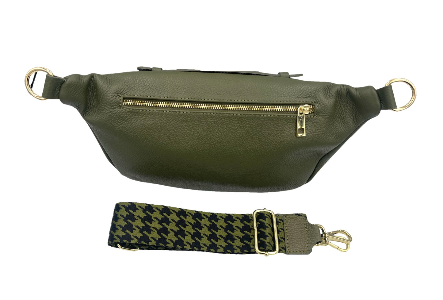 Sling Bag - large olive sling with black and olive strap