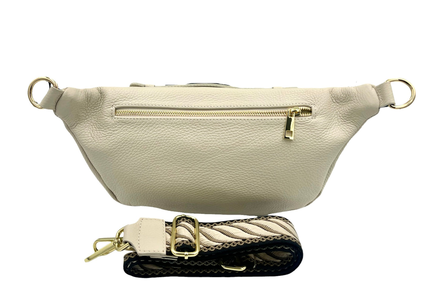 Sling Bag - large cream sling with cream and black strap